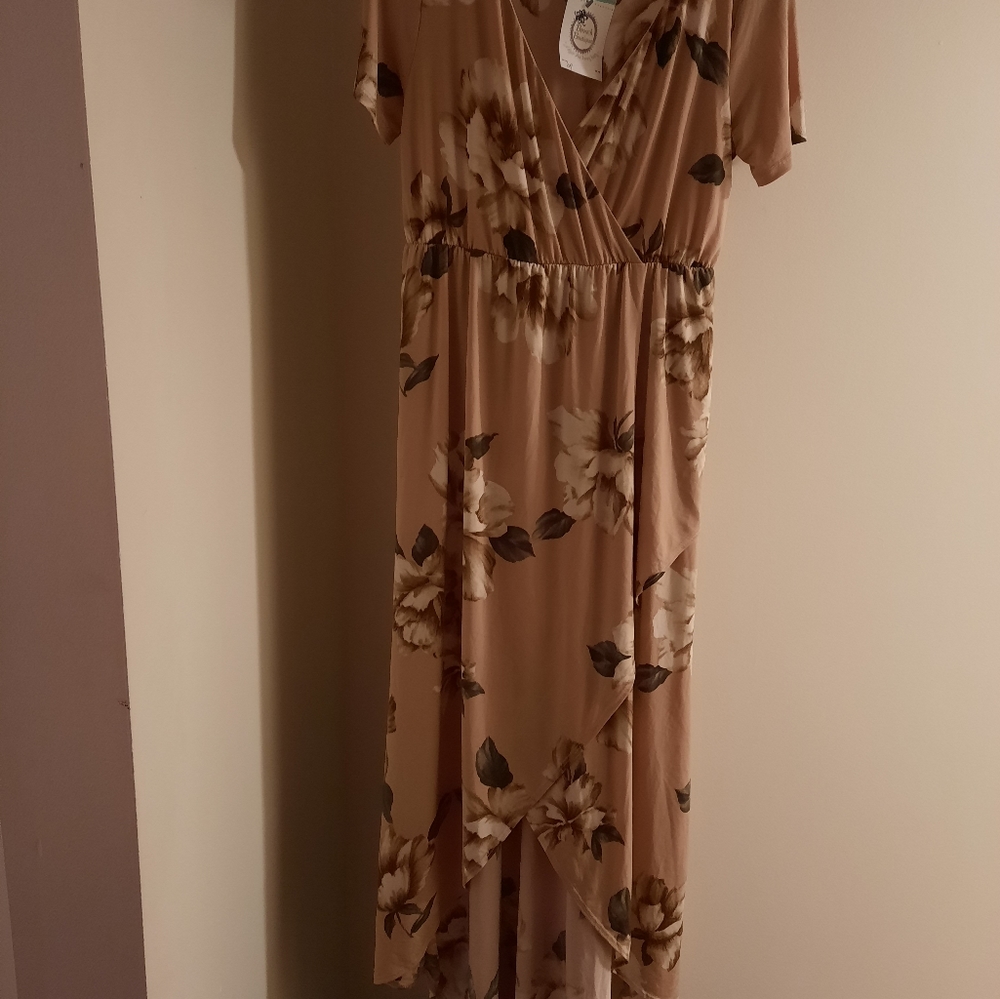 High low floral print dress